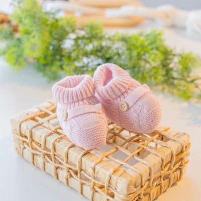  Sapatinho de linha Botão Rosa